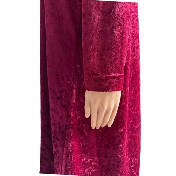 Teddi Petite Dress Womens Burgundy Red Velvet Witchcore Goth Vampire 90s Vintage - Picture 6 of 9